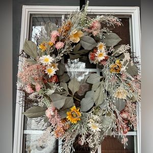 Faux floral wreath